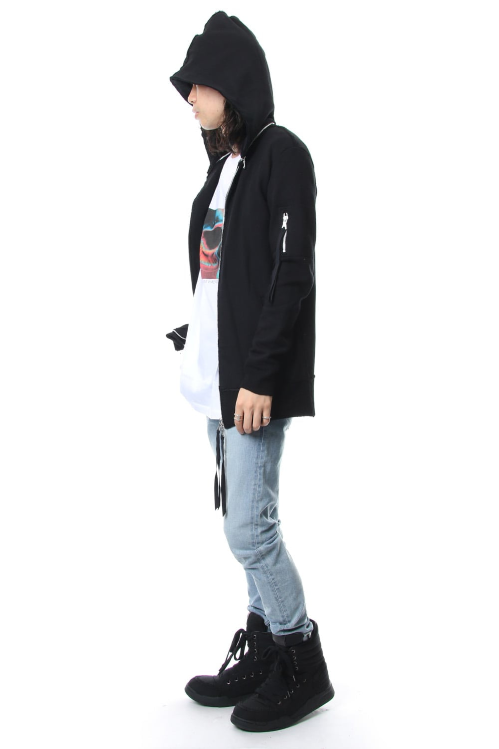 Removable hoodie blouson - Black