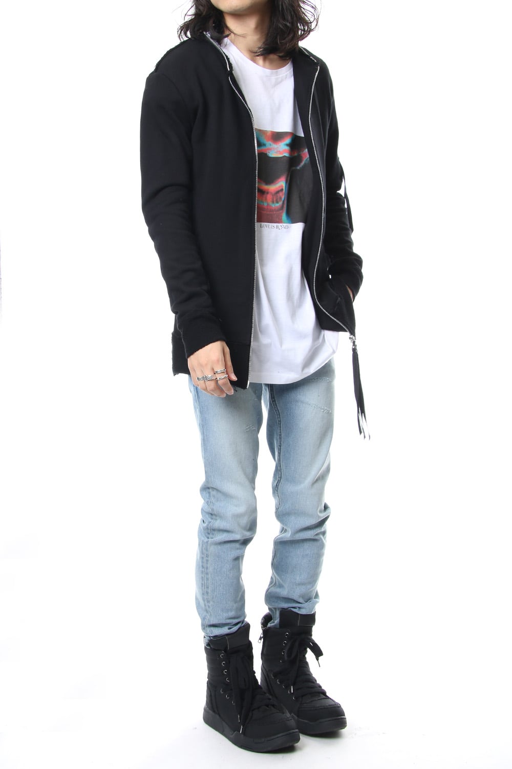 Removable hoodie blouson - Black