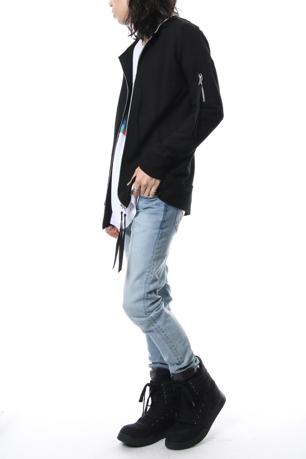 Removable hoodie blouson - Black