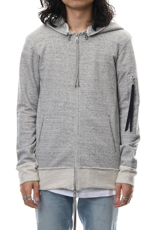 Removable hoodie blouson - Snow Gray