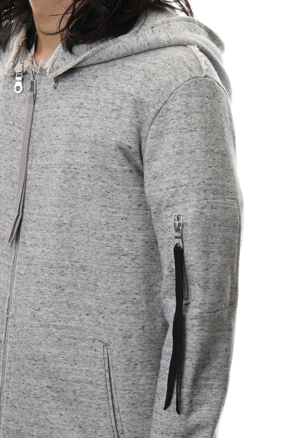 Removable hoodie blouson - Snow Gray