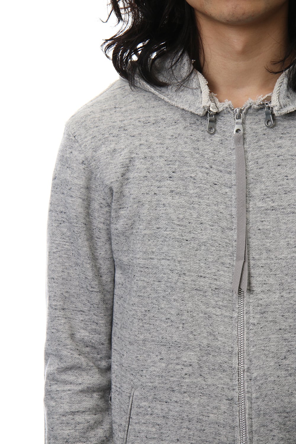 Removable hoodie blouson - Snow Gray