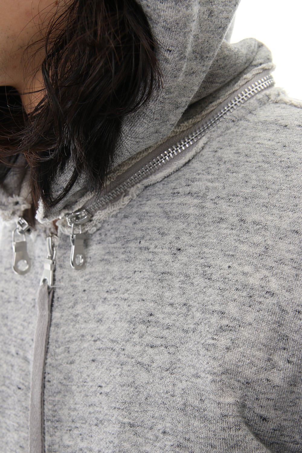 Removable hoodie blouson - Snow Gray