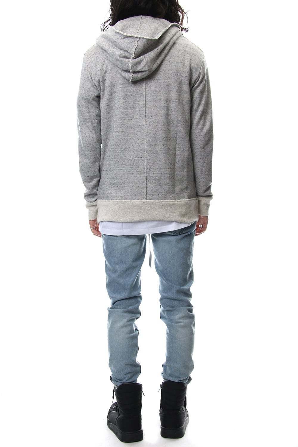 Removable hoodie blouson - Snow Gray