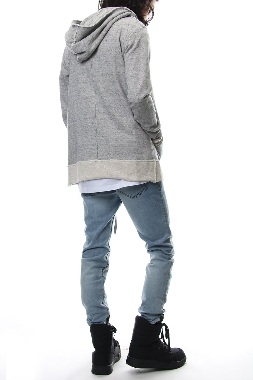 Removable hoodie blouson - Snow Gray