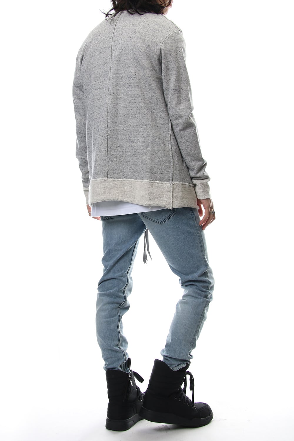 Removable hoodie blouson - Snow Gray