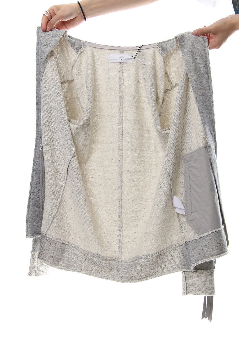 Removable hoodie blouson - Snow Gray