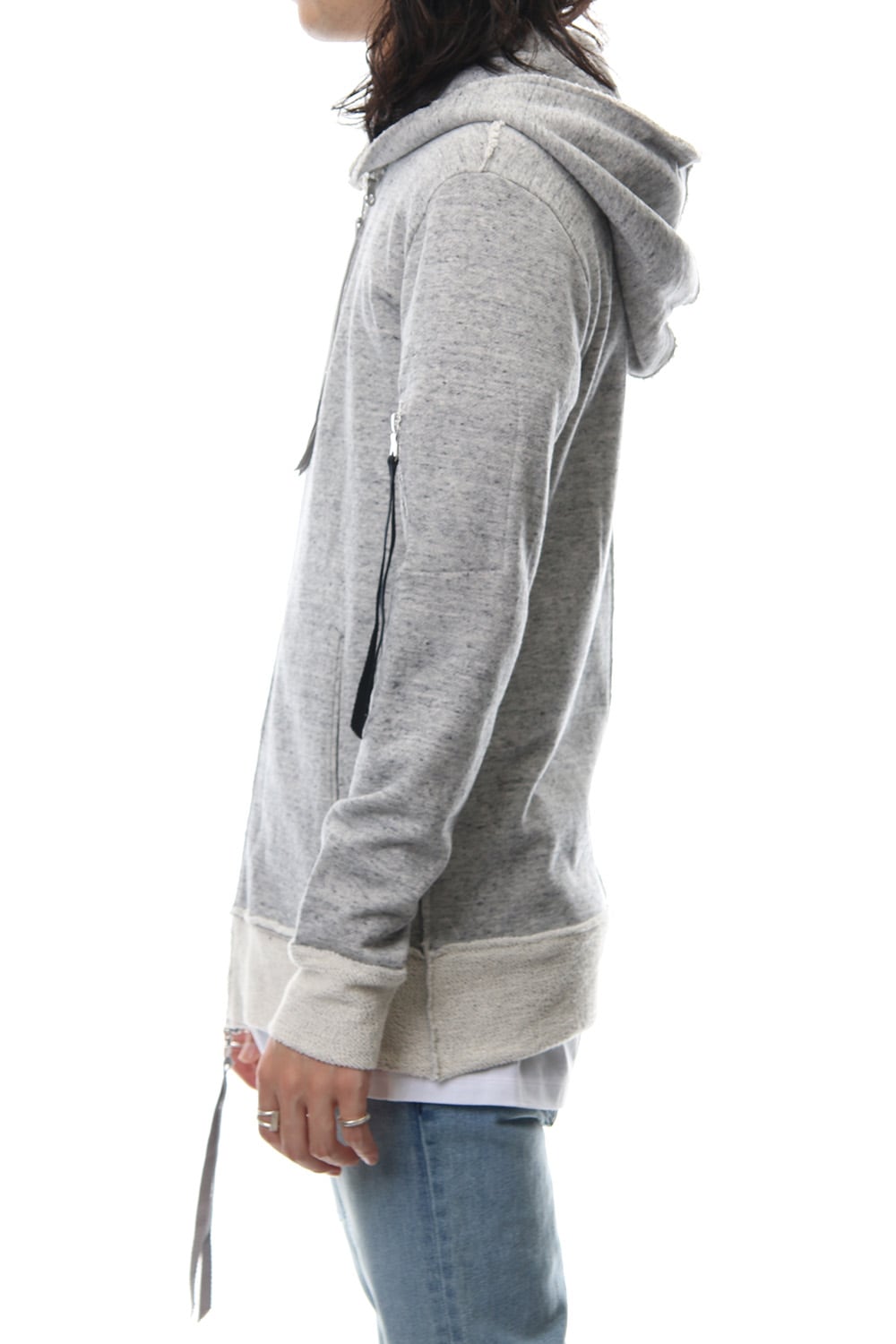 Removable hoodie blouson - Snow Gray