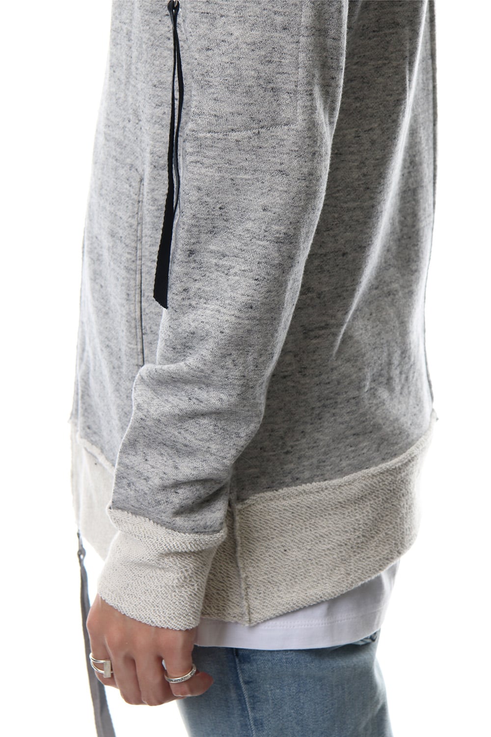 Removable hoodie blouson - Snow Gray