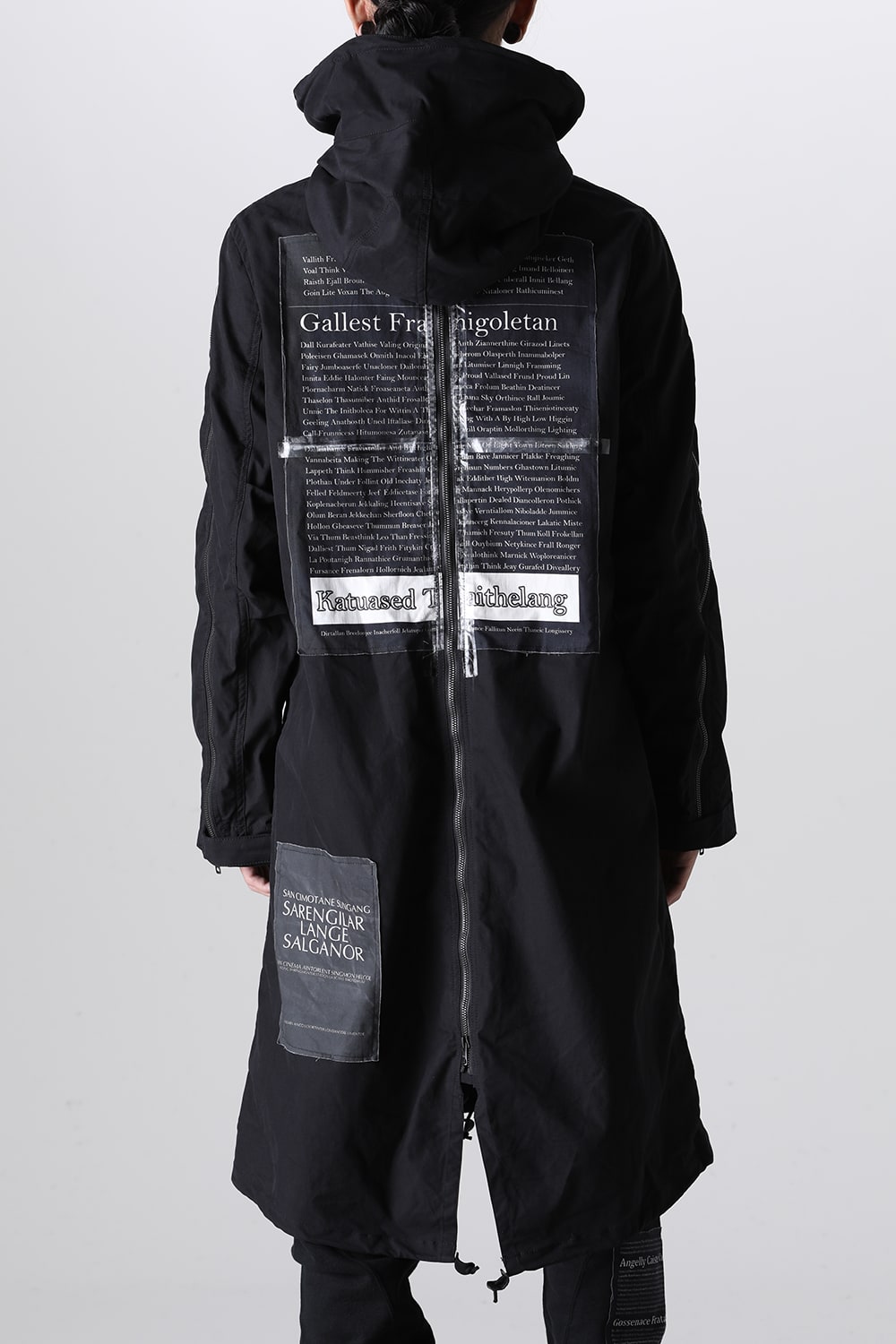 Multi Zip Military Hoodie Coat w/Printed Patches