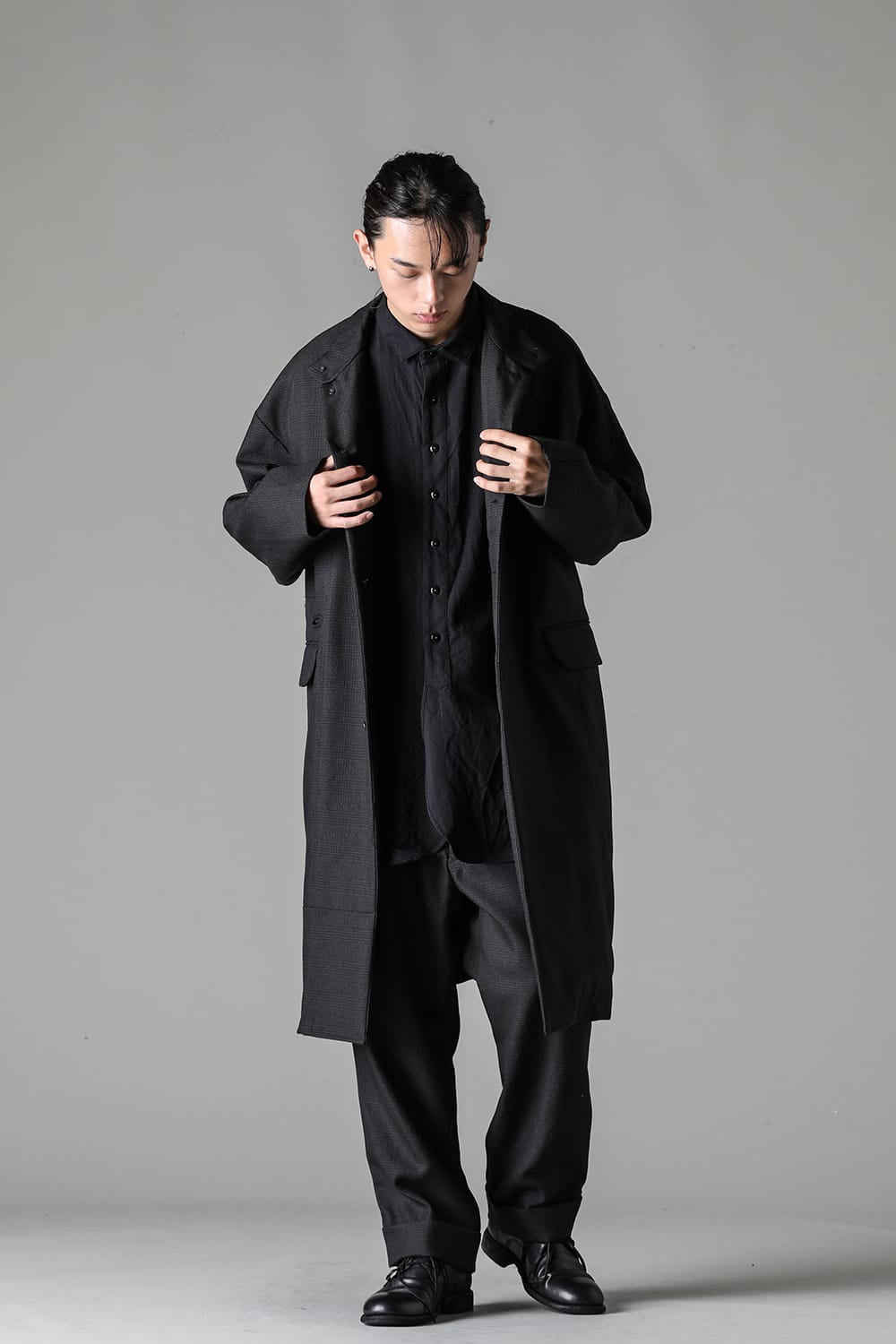 パッチワーク リラックス フィット コート グレン チェック FIGS