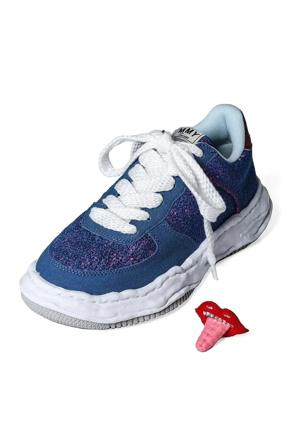 71 MICHAEL×MIHARA YASUHIRO Sneaker  EMBROIDERY WAYNE With BROOCH Blue