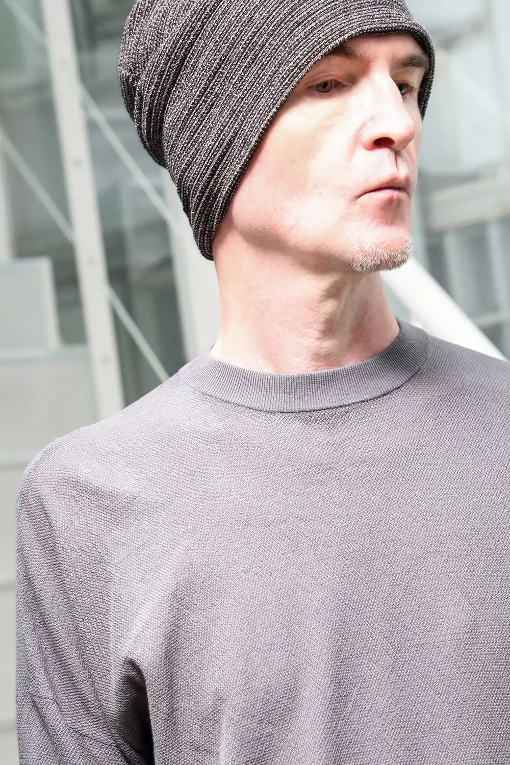 Pullover knit cotton / linen / silk Gray