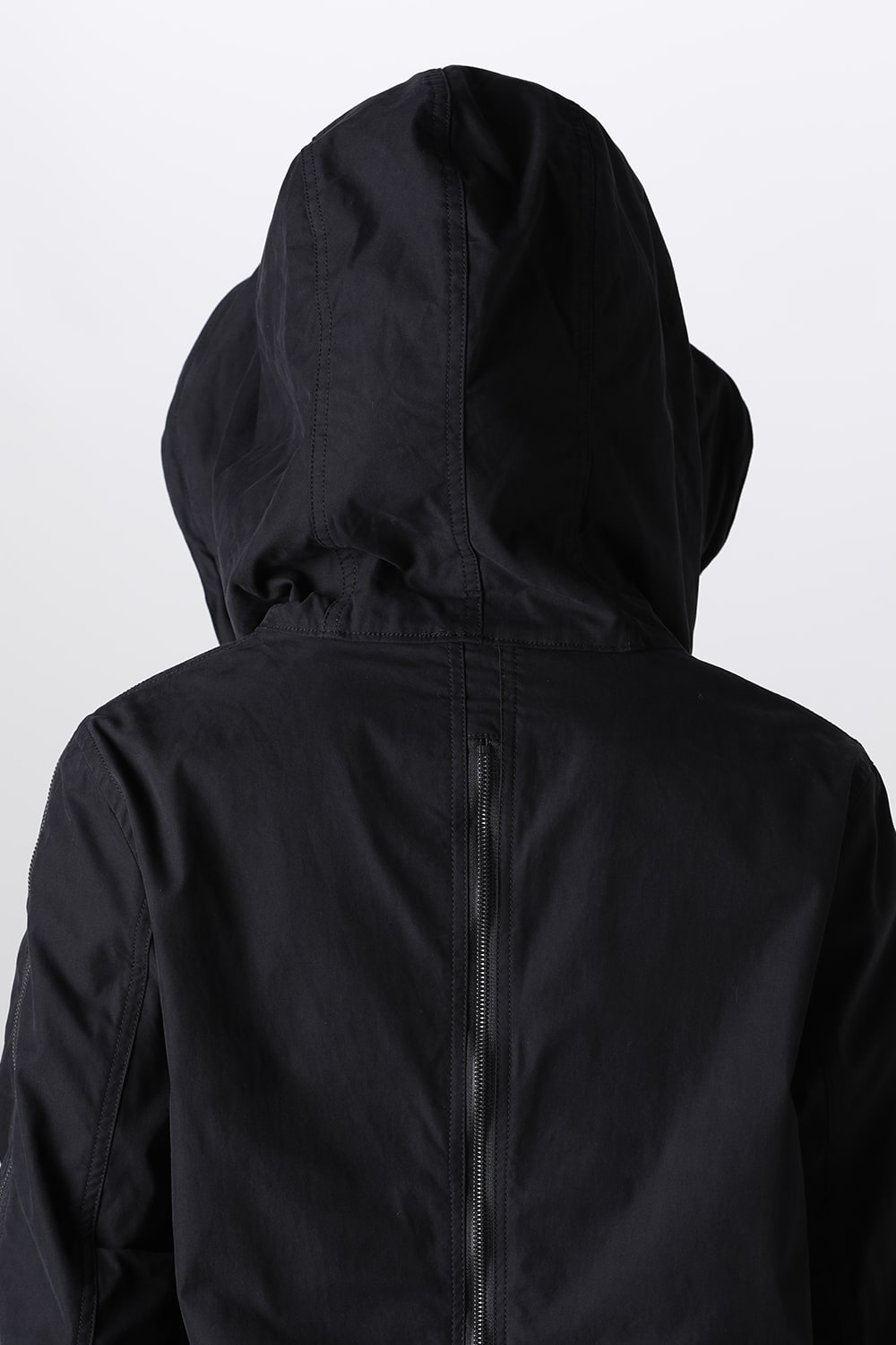 Multi Zip Military Hoodie Coat - Without Patches Black