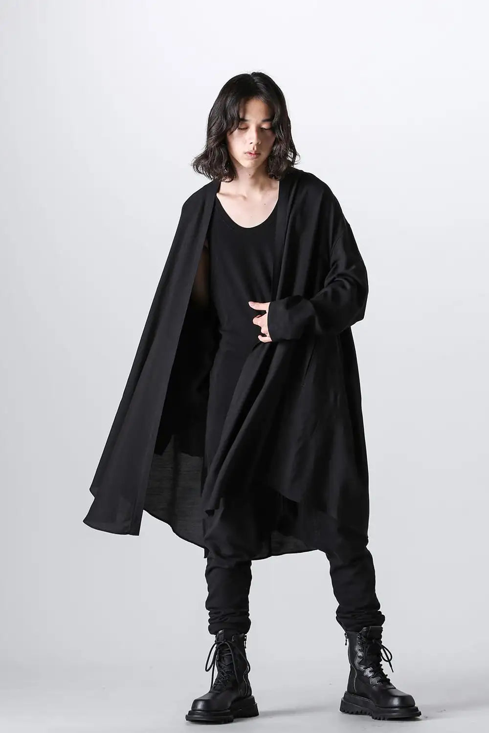 Viscose / Cupro Fibriled Gaba Long Cardigan