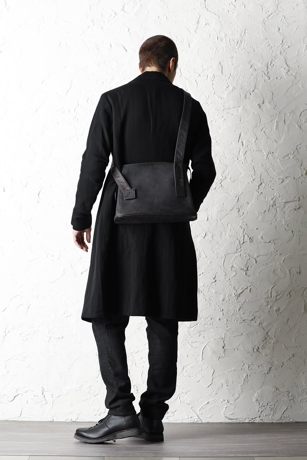 Hand made Messenger Bag Cow Leather Black