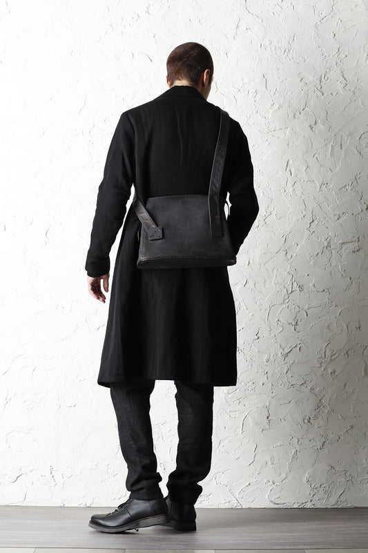 Hand made Messenger Bag Cow Leather Black