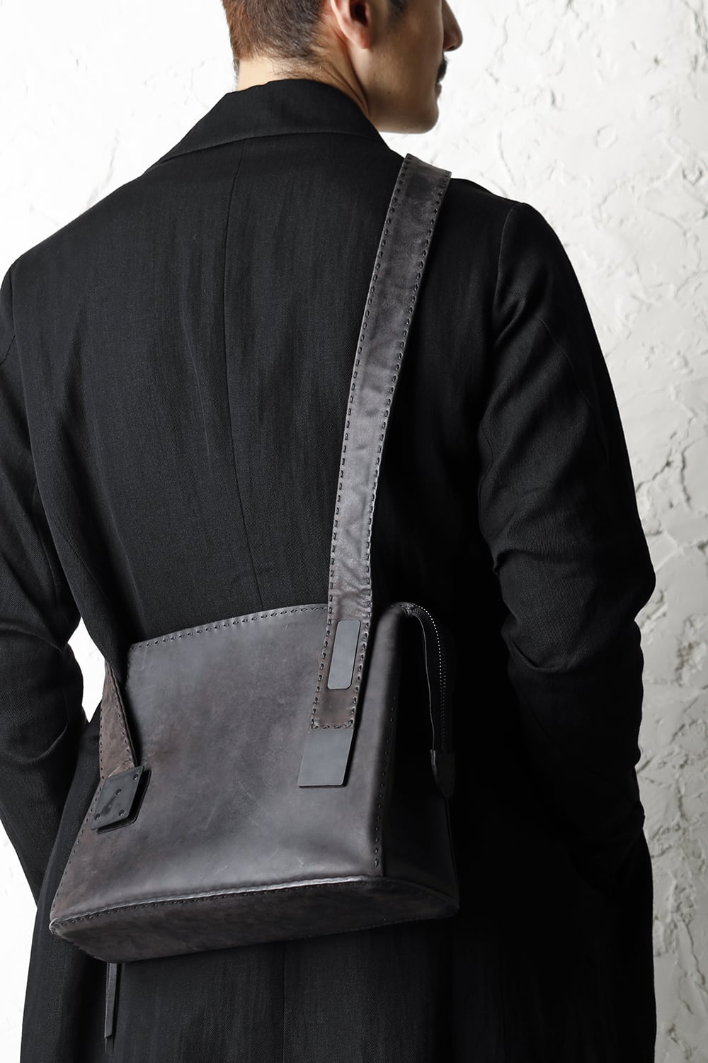 Hand made Messenger Bag Cow Leather Black