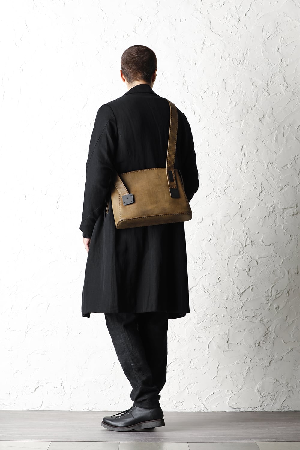 Hand made Messenger Bag Cow Leather Dark Olive