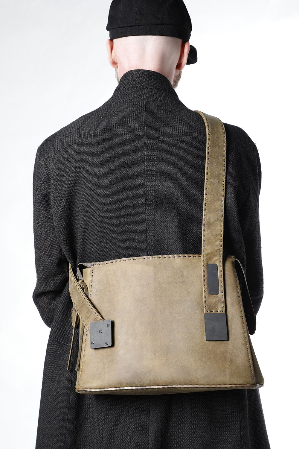 Hand made Messenger Bag Cow Leather Dark Olive