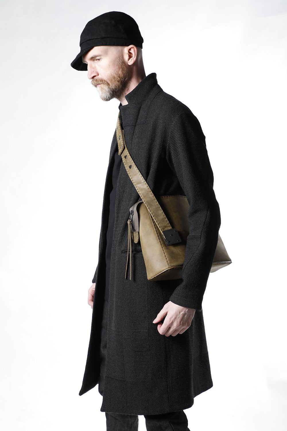 Hand made Messenger Bag Cow Leather Dark Olive