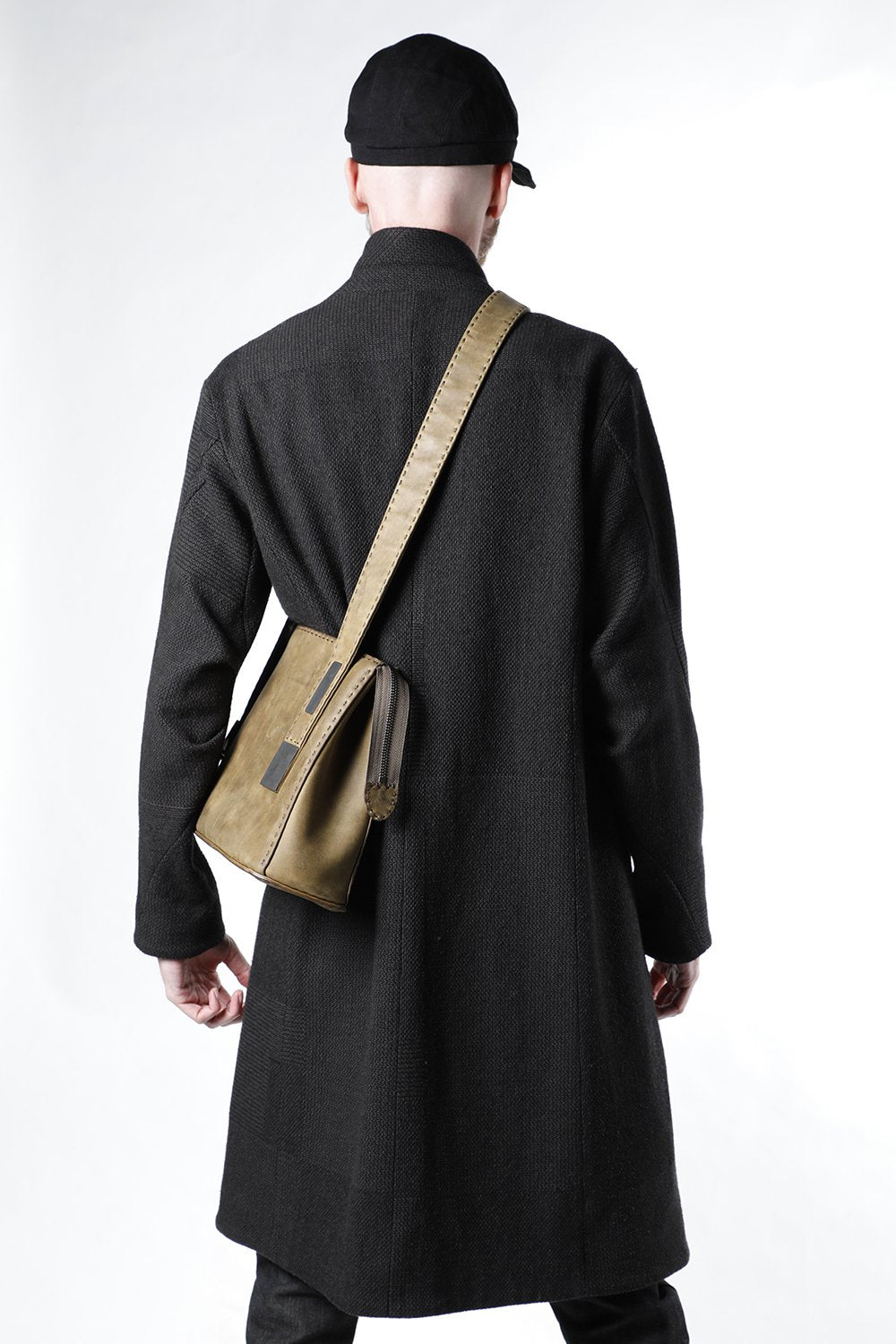 Hand made Messenger Bag Cow Leather Dark Olive