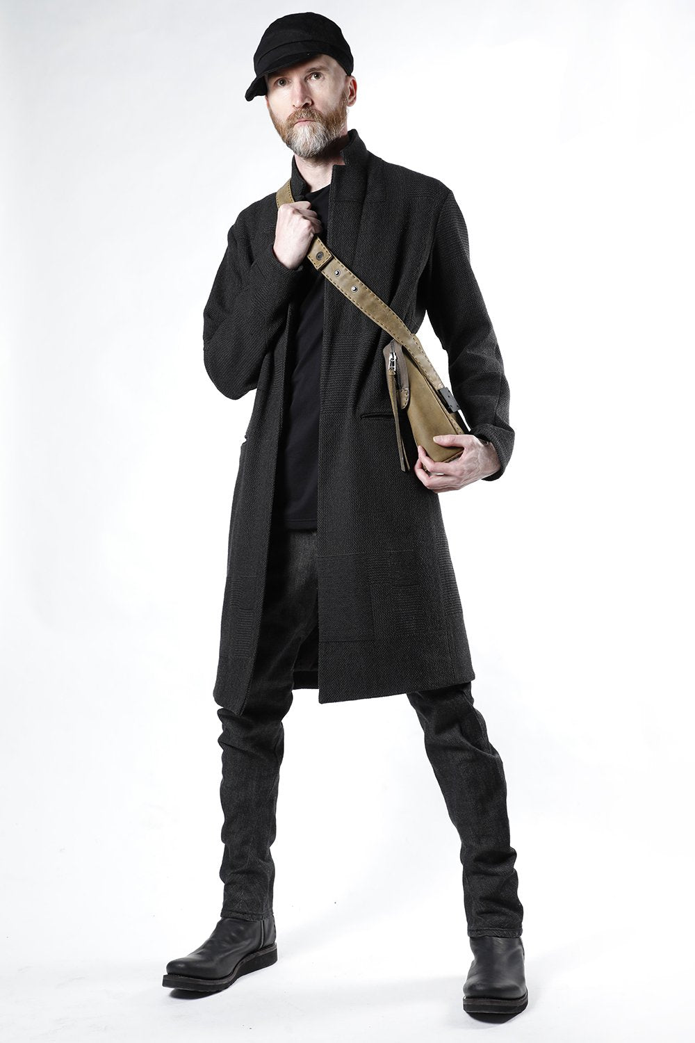 Hand made Messenger Bag Cow Leather Dark Olive