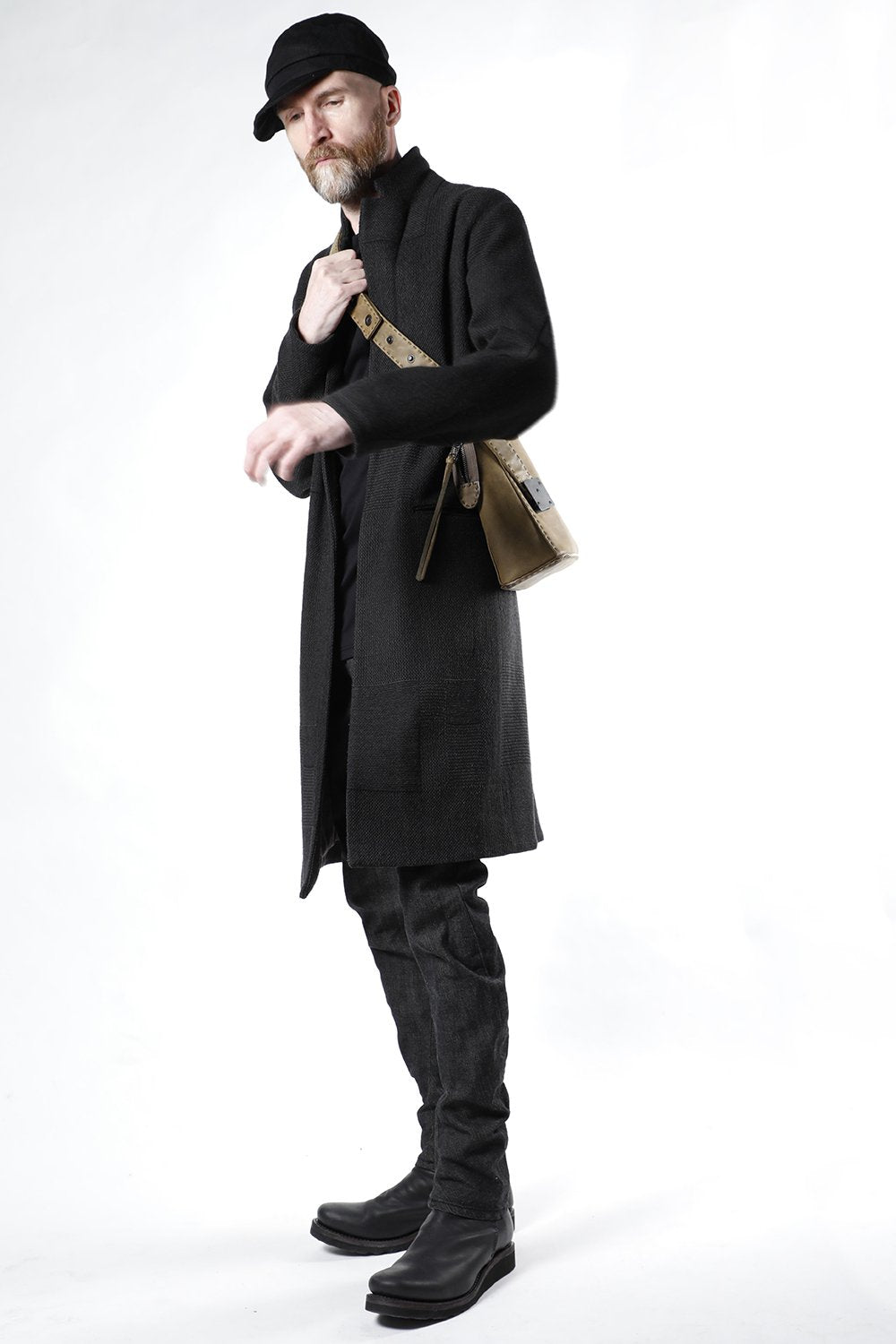 Hand made Messenger Bag Cow Leather Dark Olive