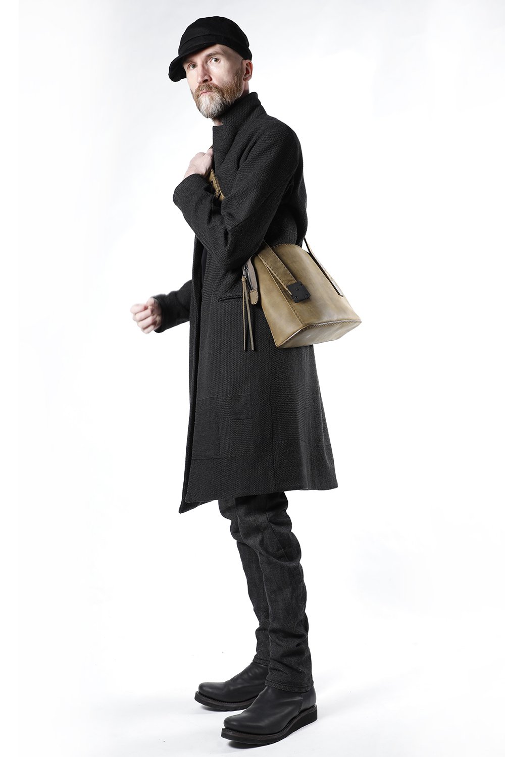 Hand made Messenger Bag Cow Leather Dark Olive