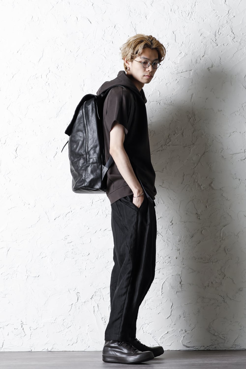 PC backpack GUIDI Horse Leather Black