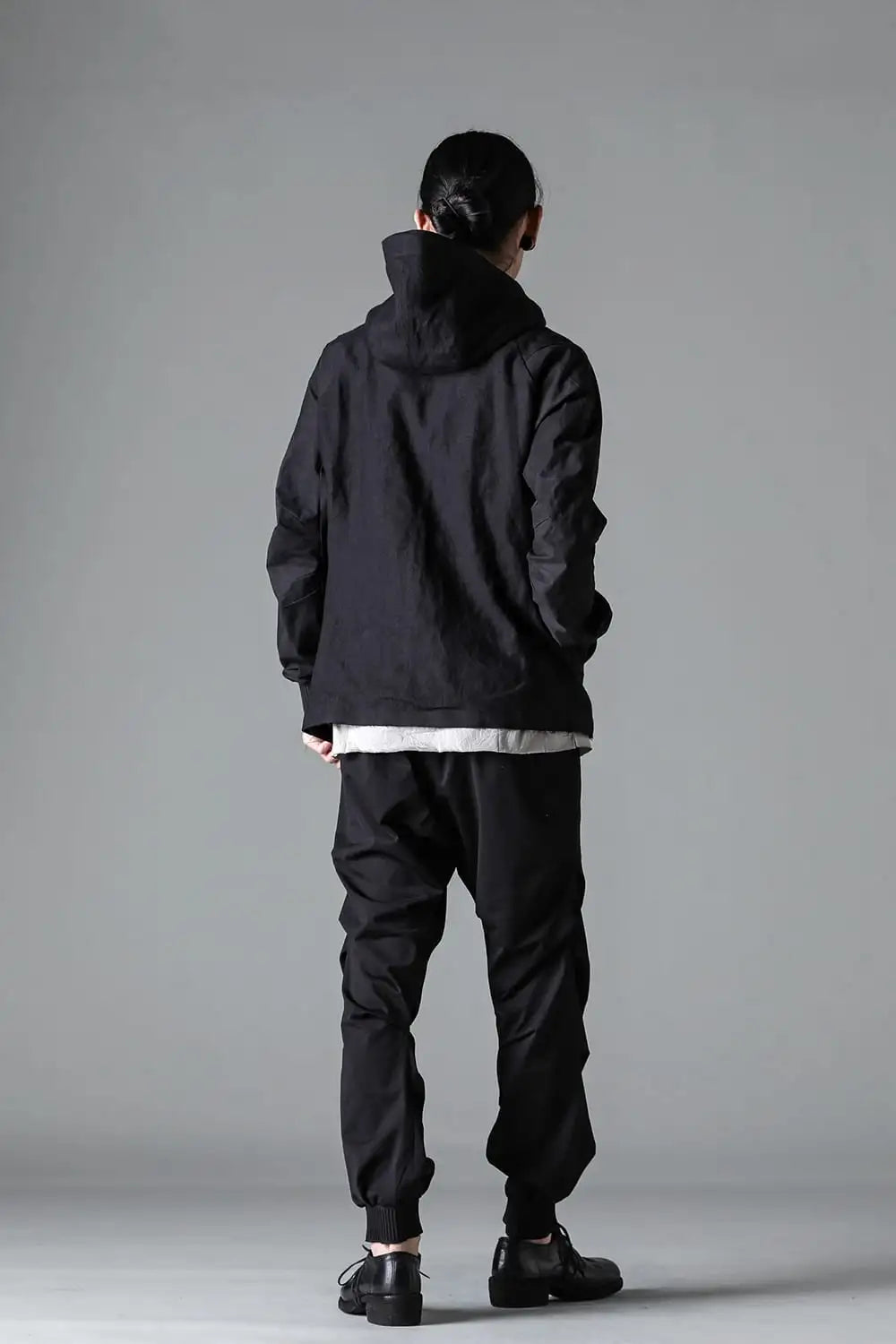 Hooded jacket soft nubuck cow leather