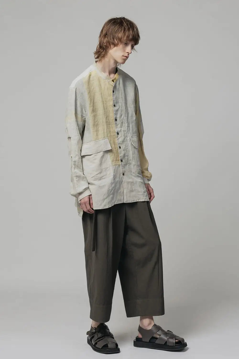 Dry Cotton Wide-Cropped Pants  Olive Drab