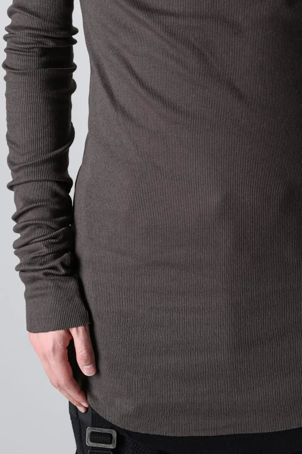 Modal x Cotton Ribbed Terry Robe Sleeve T-Shirt