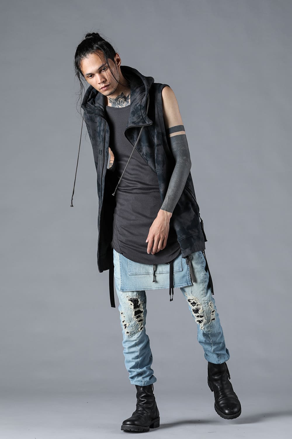 Untwisted Fleece-Line Coate Hooded Vest