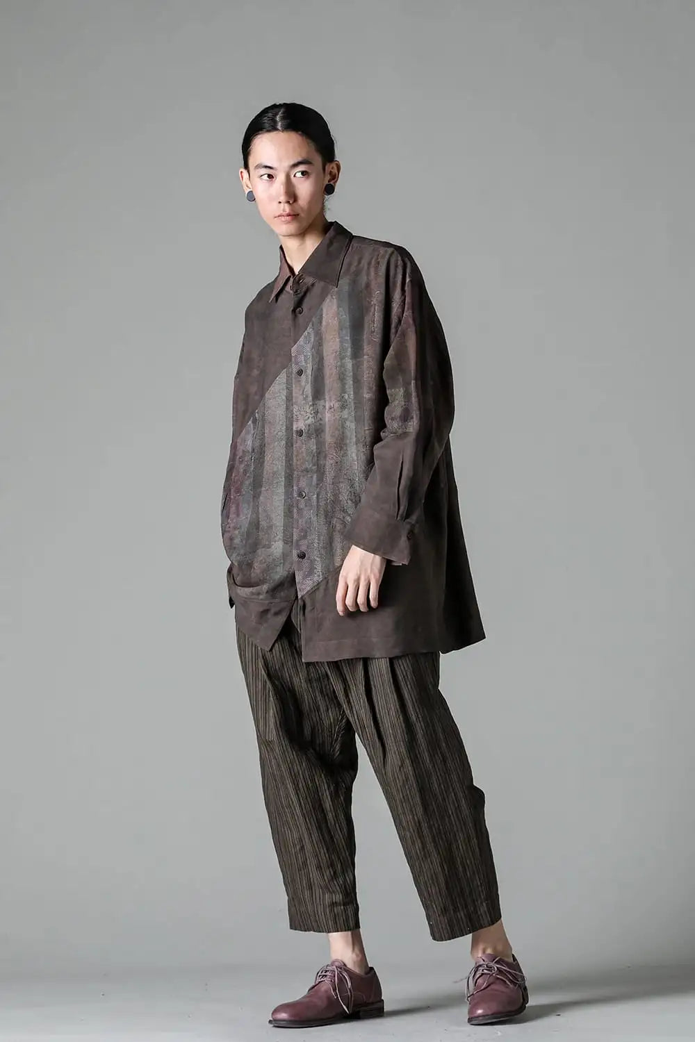 Spiral Printing Oversized Long Shirt