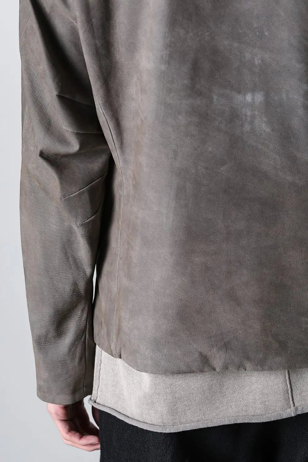 Jacket soft nubuck cow leather Slate Gray