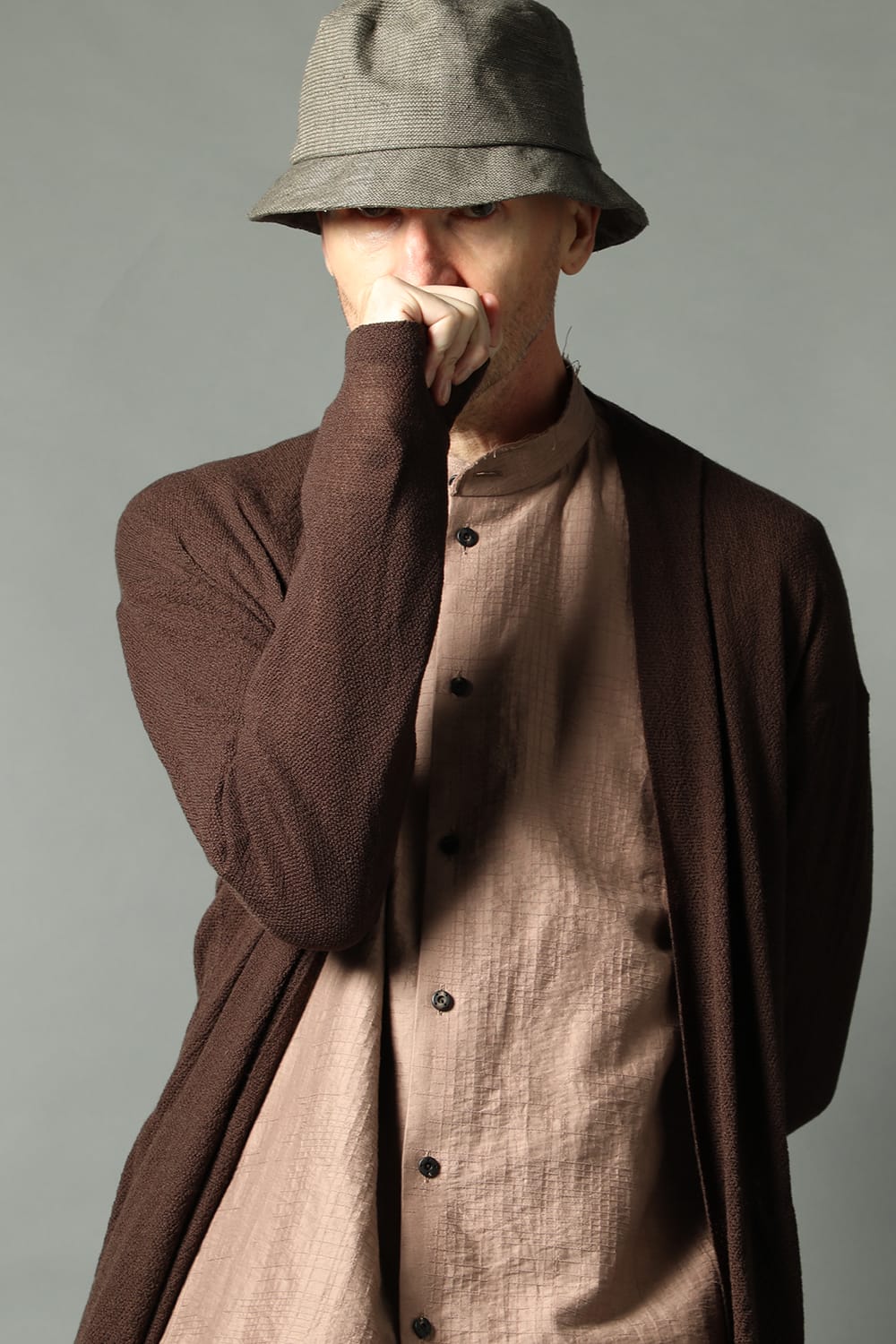 Long cardigan merino wool  Dark Brown