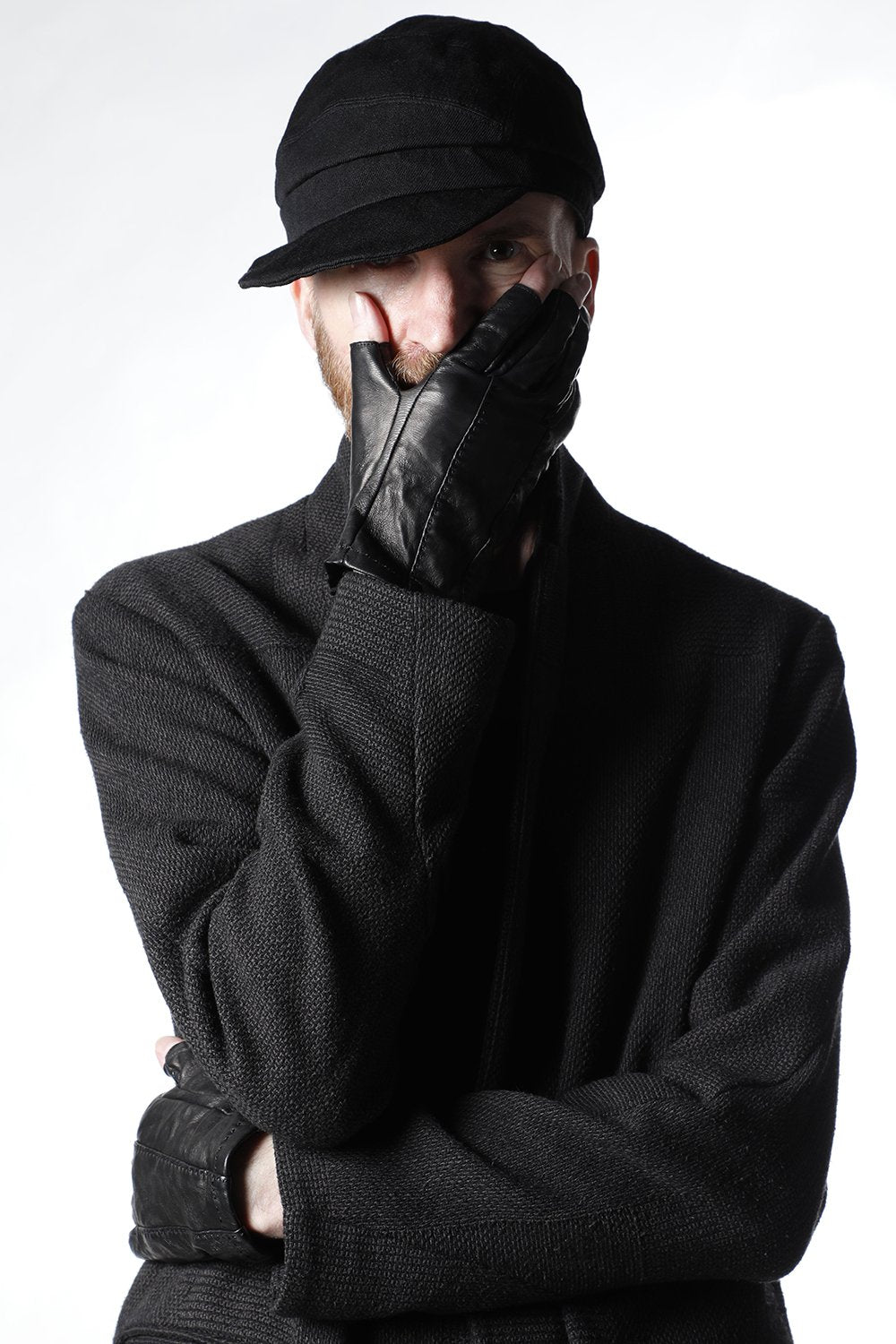 Leather Gloves Fingerless type Calf leather