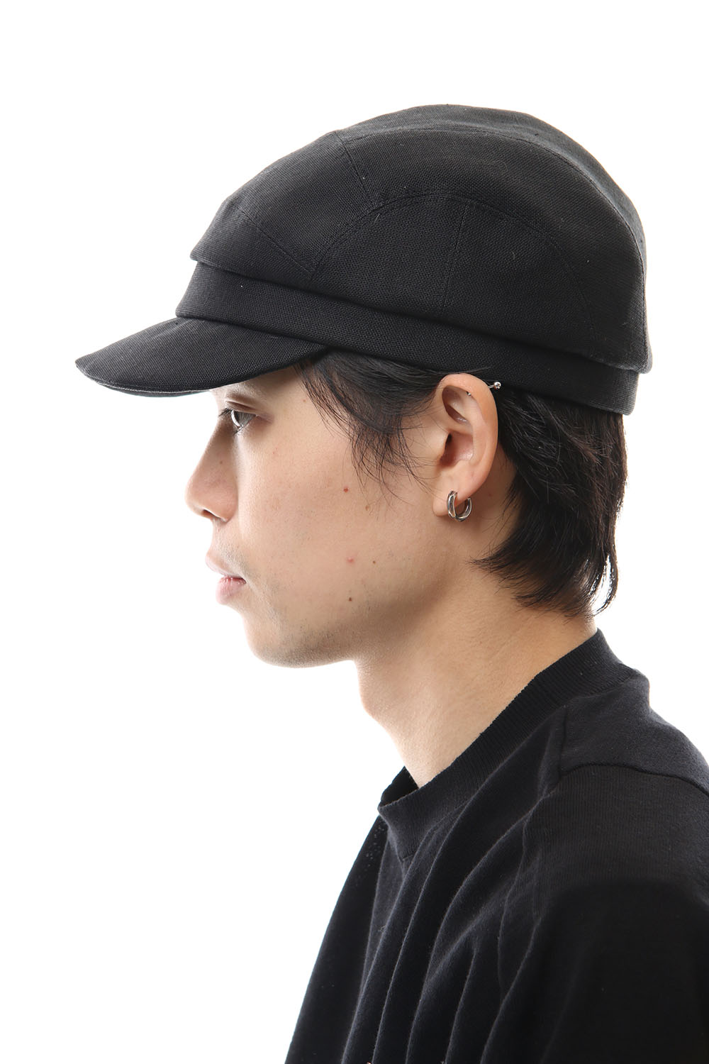 Cap LINEN FABRIC - Black