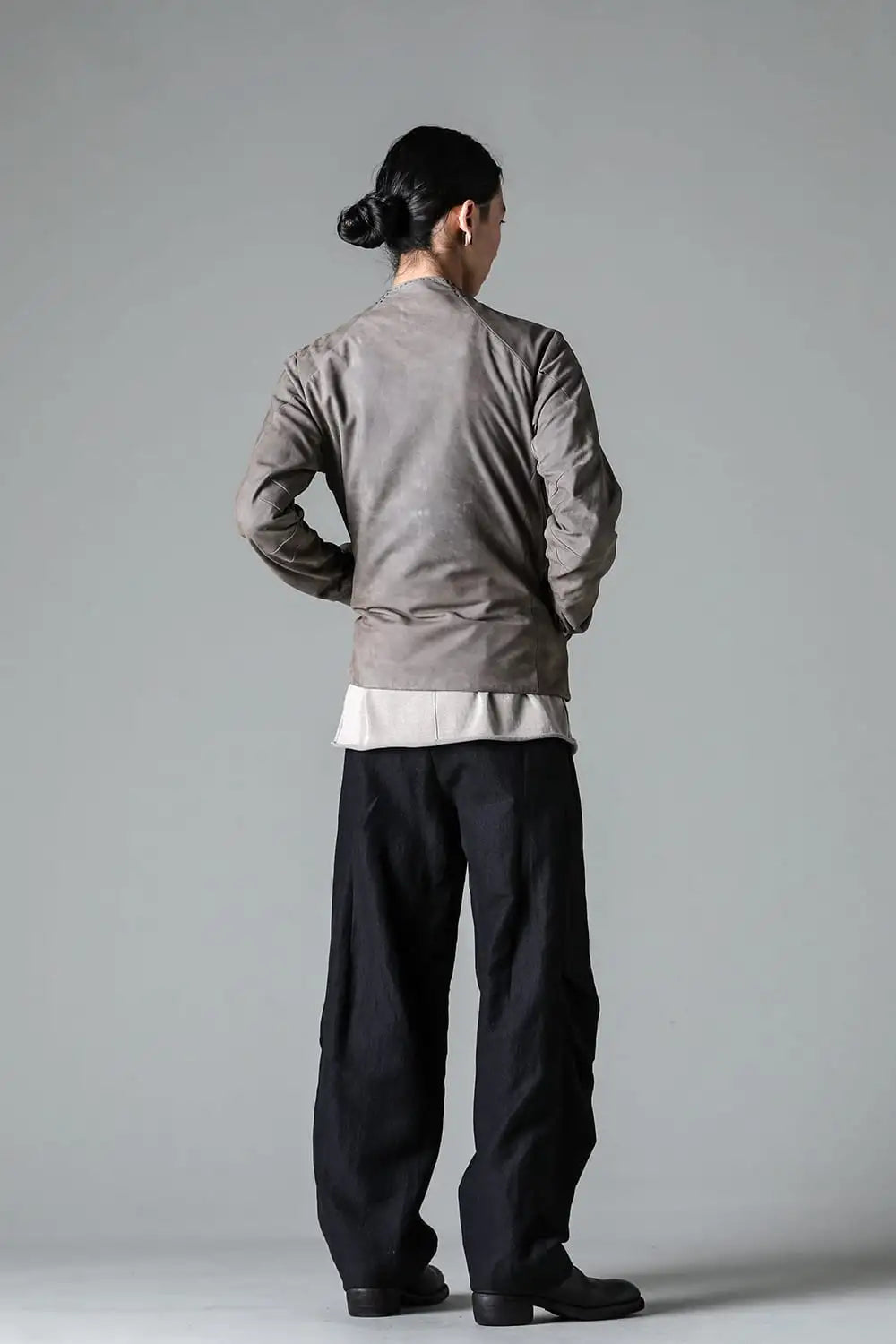 Jacket soft nubuck cow leather Slate Gray