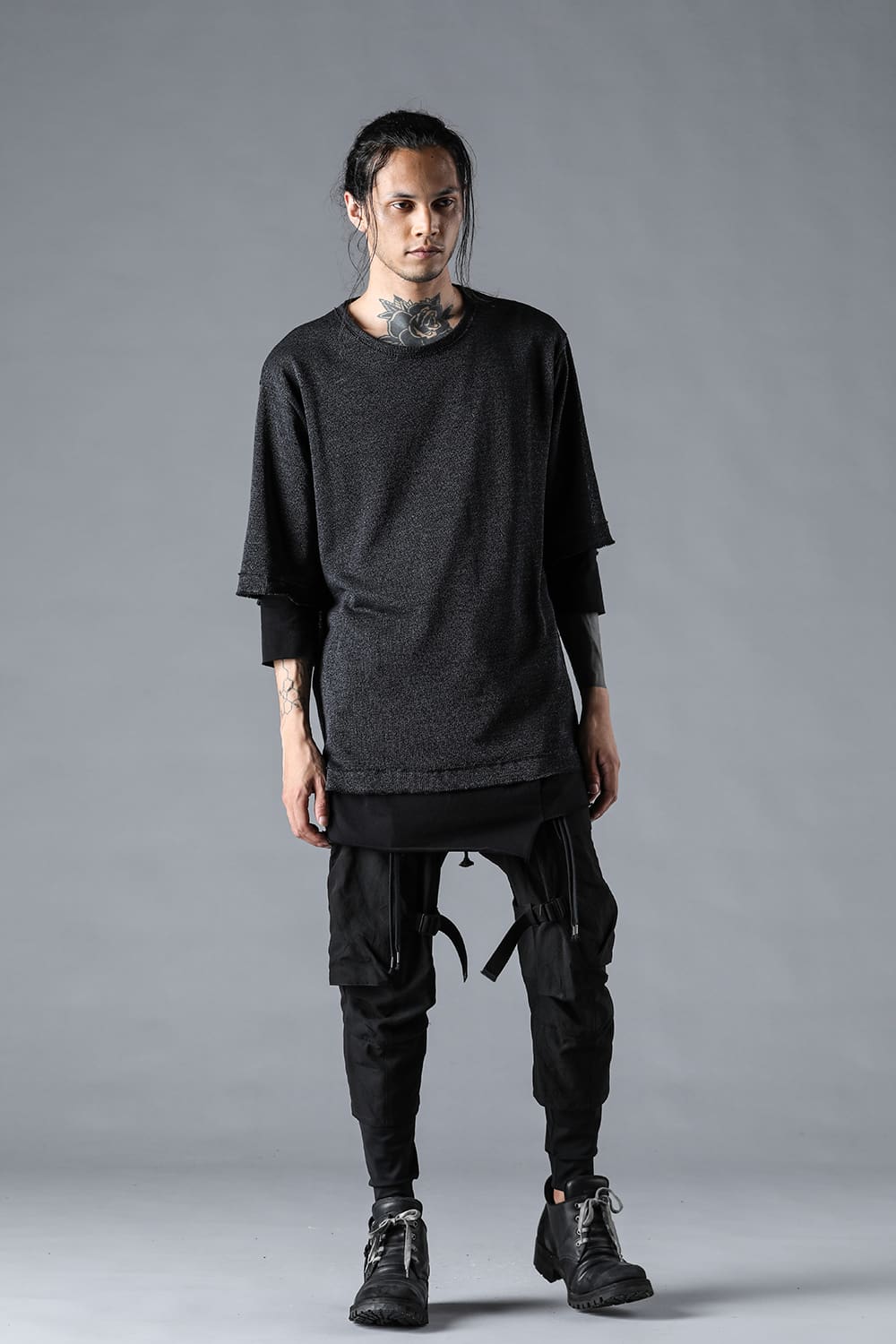 Washi x Rayon Knit Layered T-Shirt