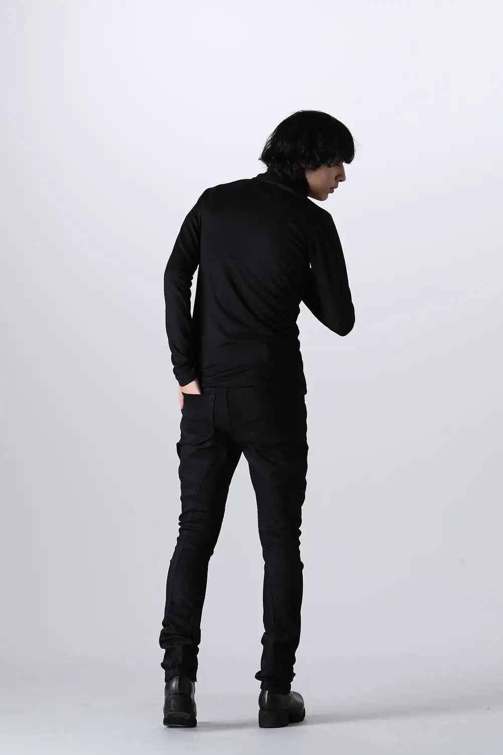 Washable Wool Turtle Neck Black