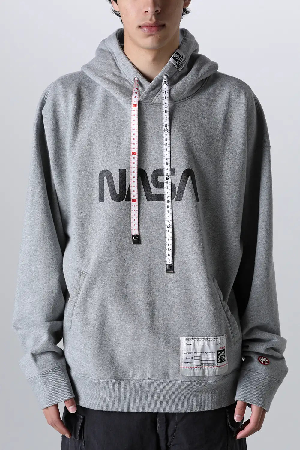NASA Printed Hoodie Gray