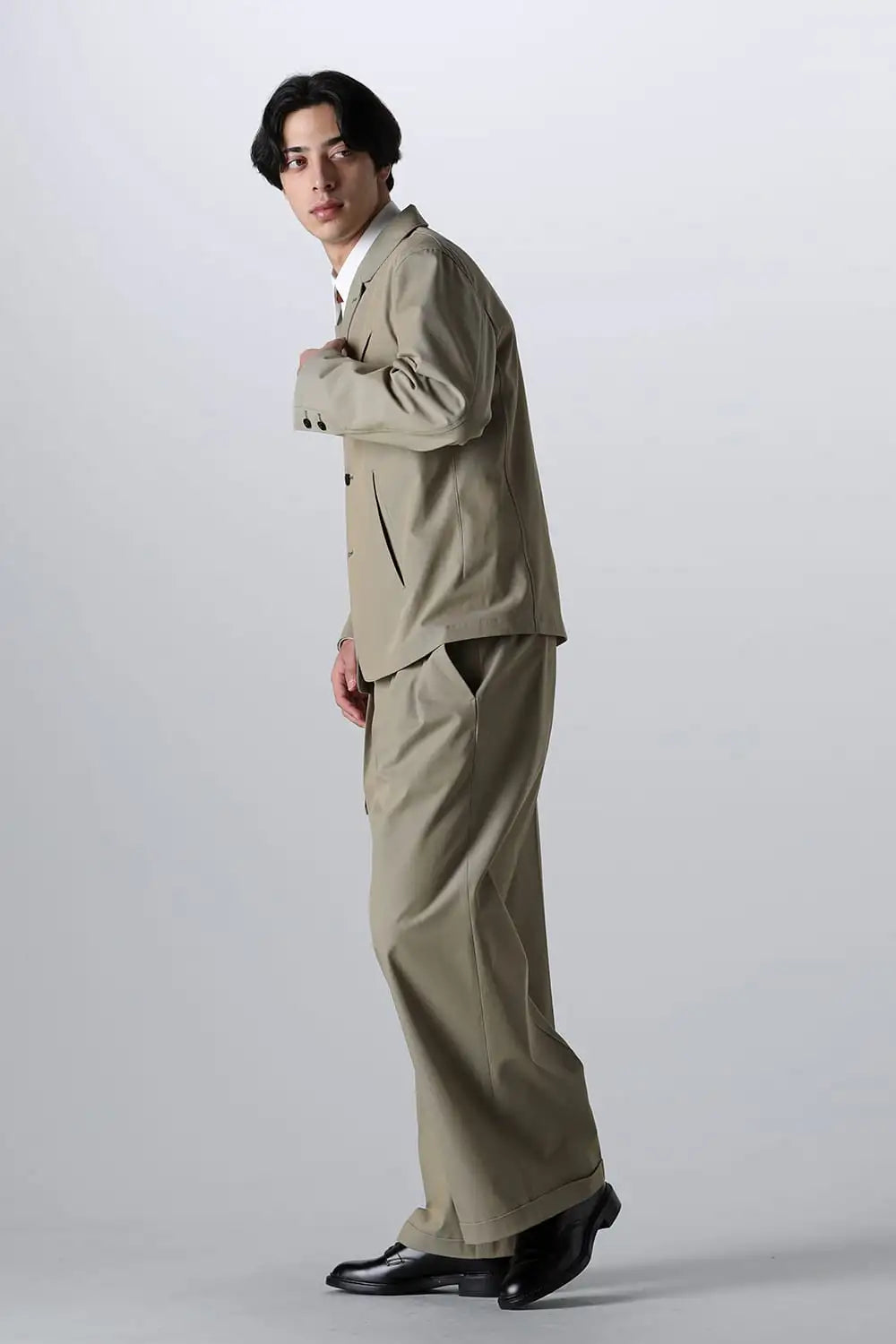 Belted Buggy Trousers  Khaki