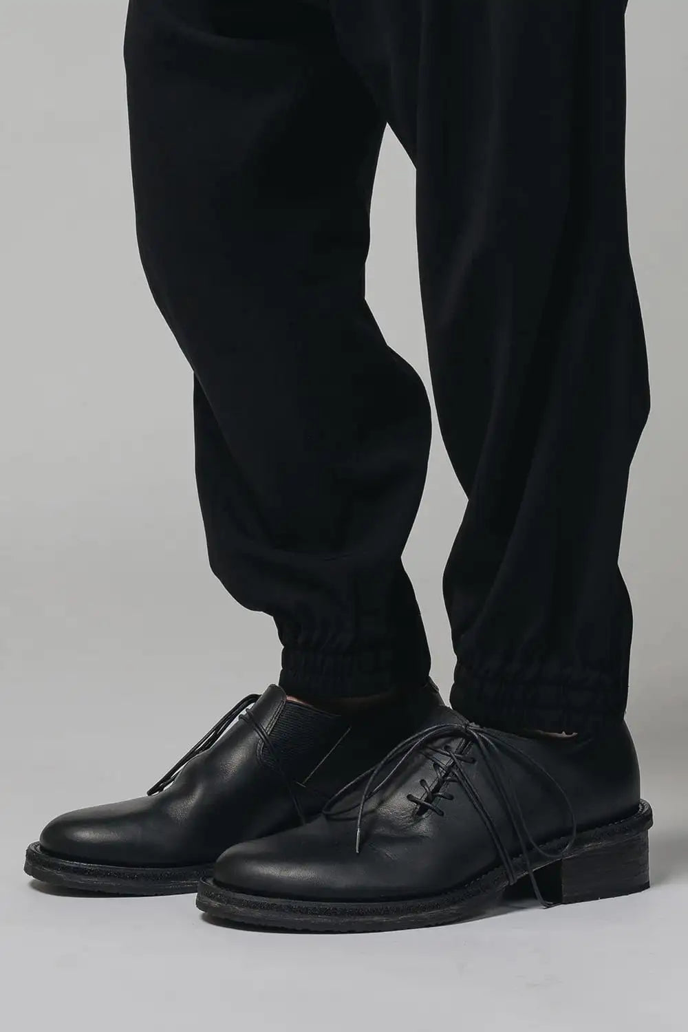 Diagonal Lace-up Derby Shoes  Black