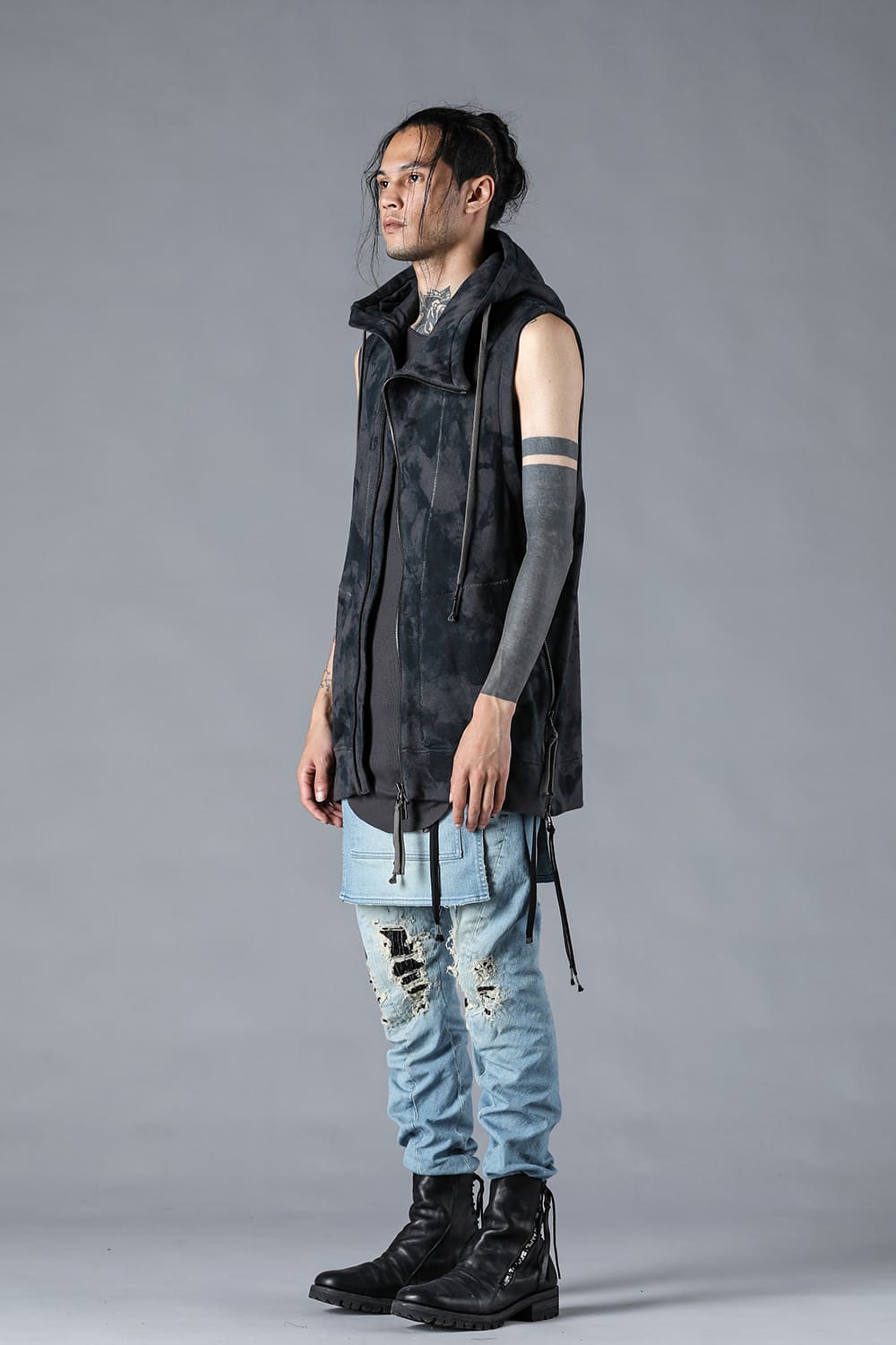 Untwisted Fleece-Line Coate Hooded Vest