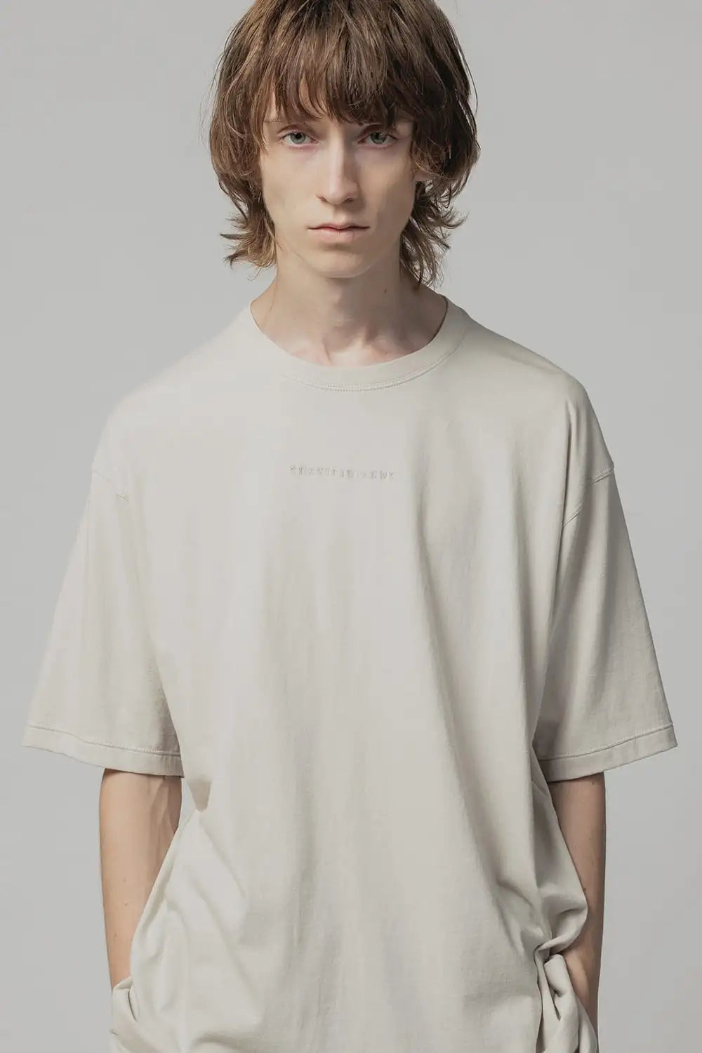 Cotton Jersey Embroidered S/S Tee L.Gray