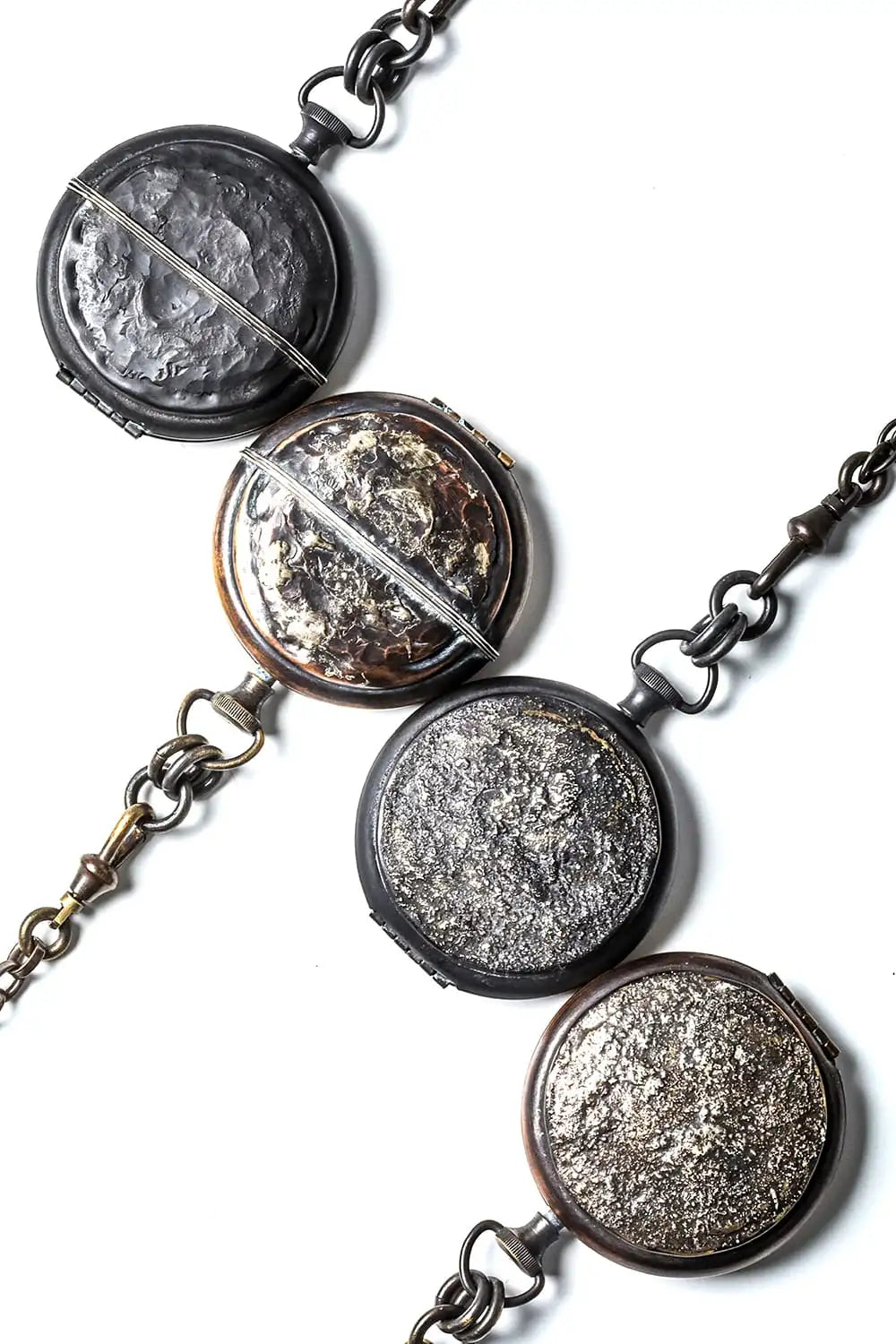 Meteoritic Texture Pocket Watch Style Pendent 05