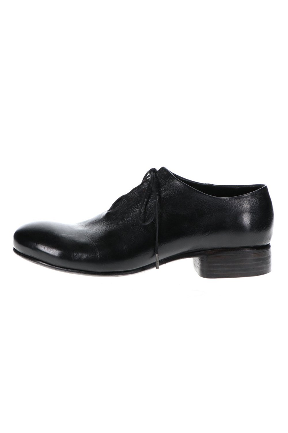 W. Hidden Laces Derby Shoes Kangaroo Black