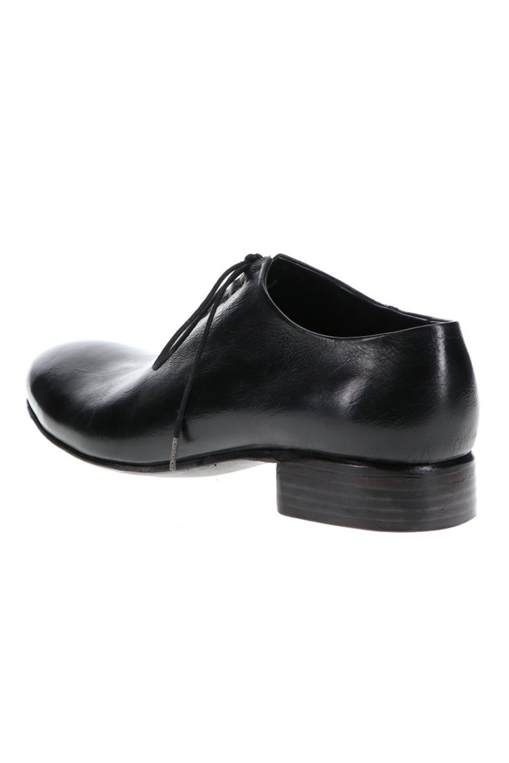 W. Hidden Laces Derby Shoes Kangaroo Black